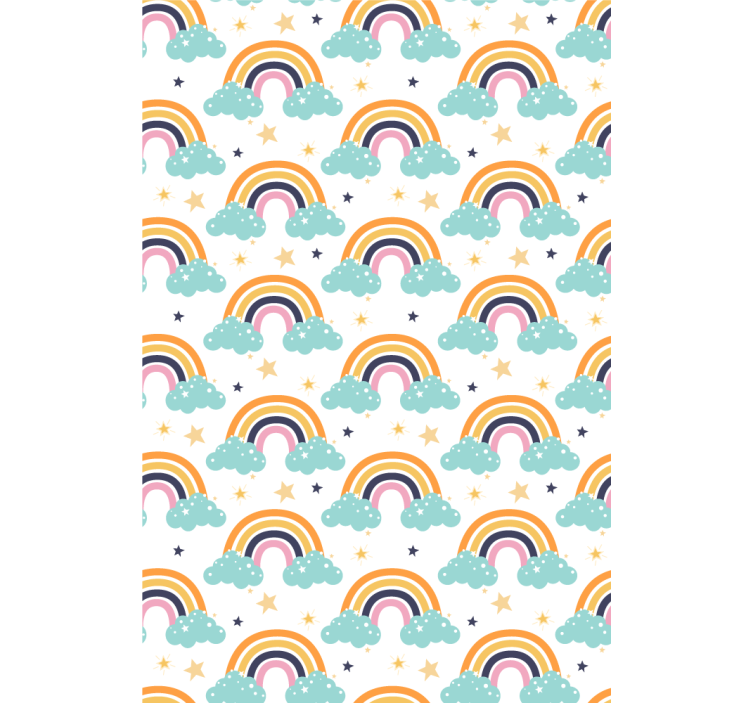 Children room roller blind with colorful rainbows and clouds - TenStickers