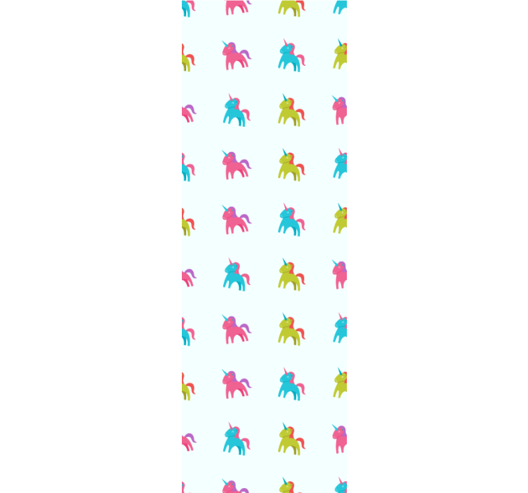 Children room roller blind with unicorns on blue - TenStickers