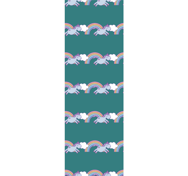 Children room roller blind teal unicorn design - TenStickers