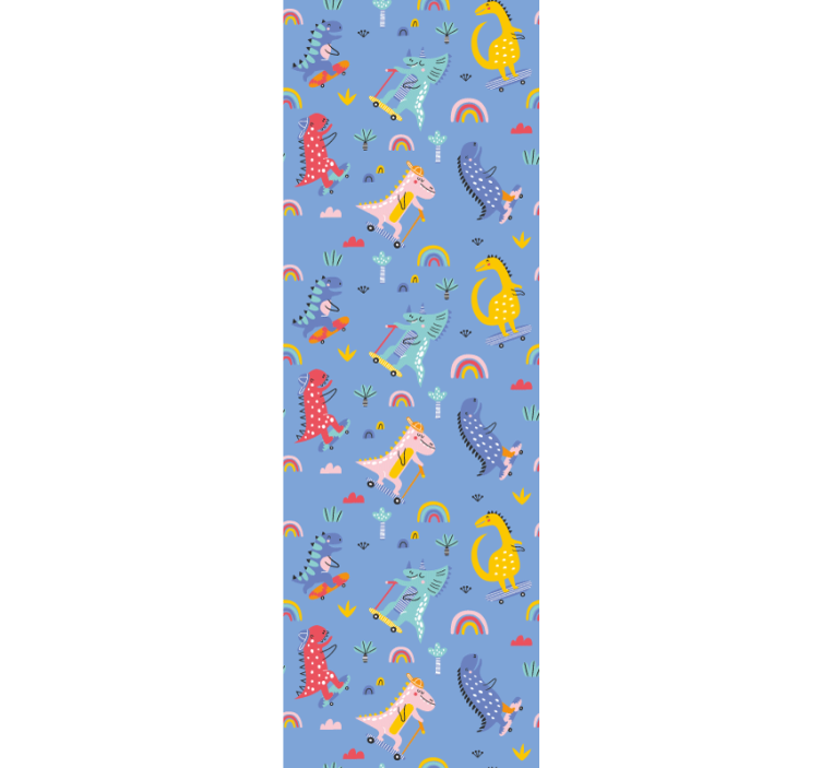 Cute skater dinosaurs children room roller blind - TenStickers