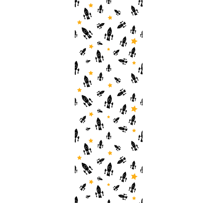 Children room roller blind black rockets - TenStickers