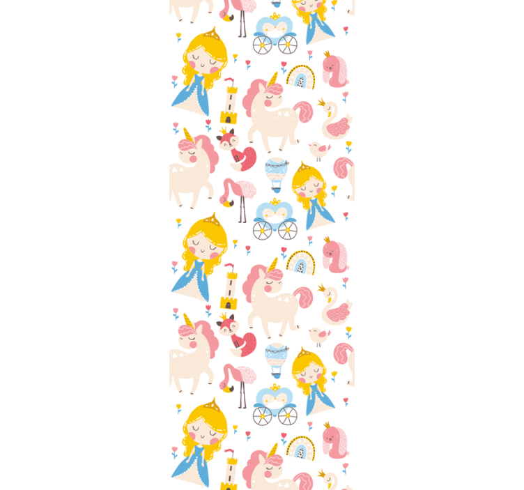 Children room roller blind with cartoon princes and unicorn - TenStickers