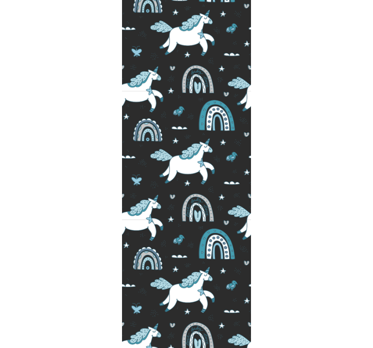 Children room roller blind seamless dark horse pattern - TenStickers