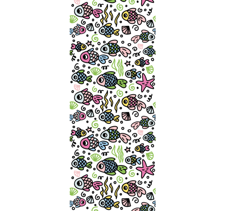 Children room roller blind with multicolored fish pattern - TenStickers
