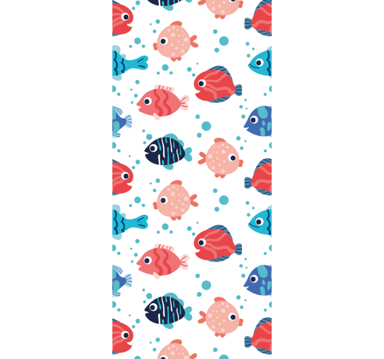 Children room roller blind pink and blue fishes - TenStickers