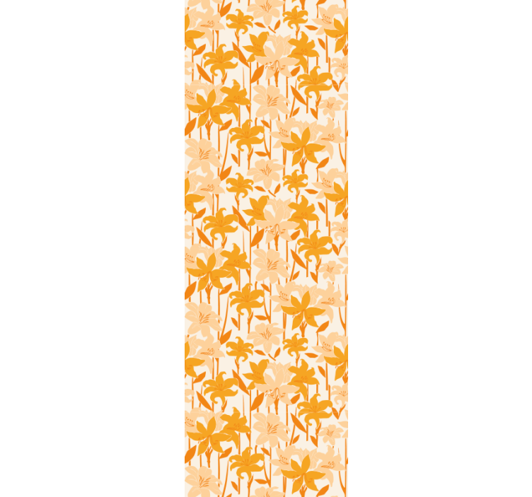 Children room roller blind with small cute orange flowers - TenStickers