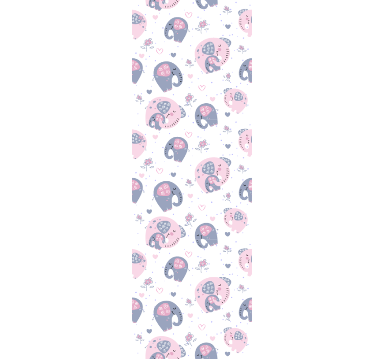 Children room roller blind cute pink elephants - TenStickers