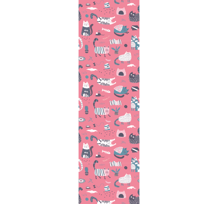 Children room roller blind nordic kitties design - TenStickers