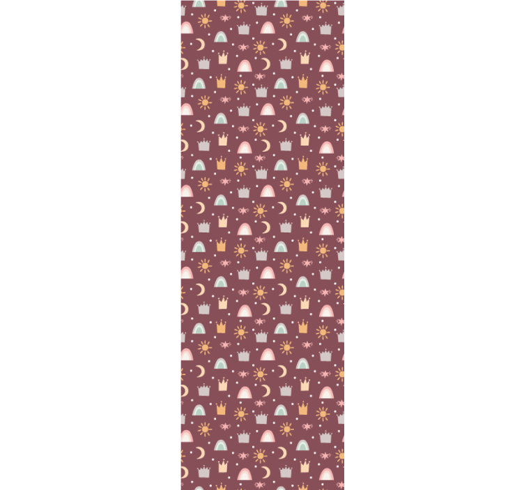 Children room roller blind crowns and rainbows - TenStickers