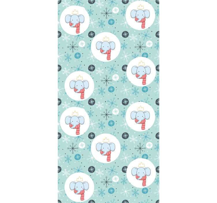 Children room roller blind winter elephant king - TenStickers