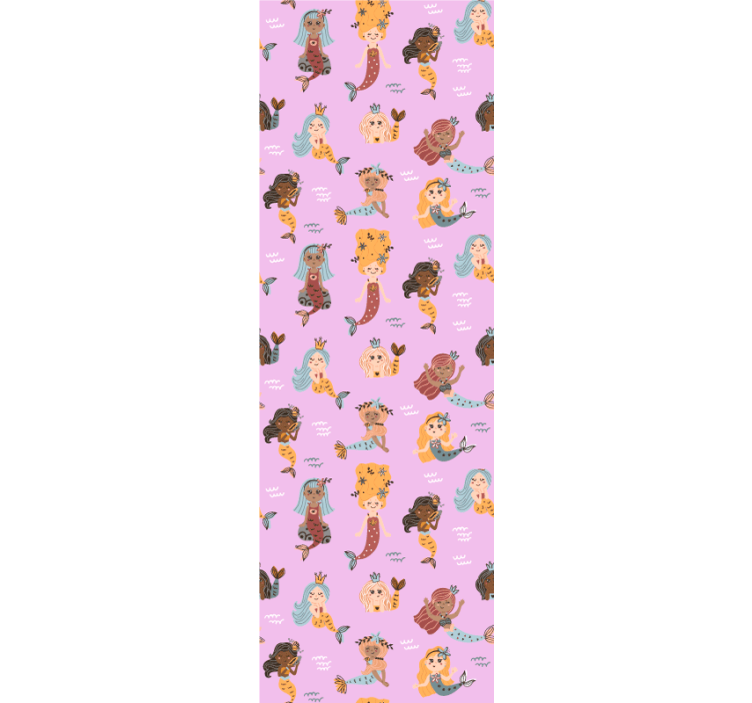 Children room roller blind pink mermaids - TenStickers