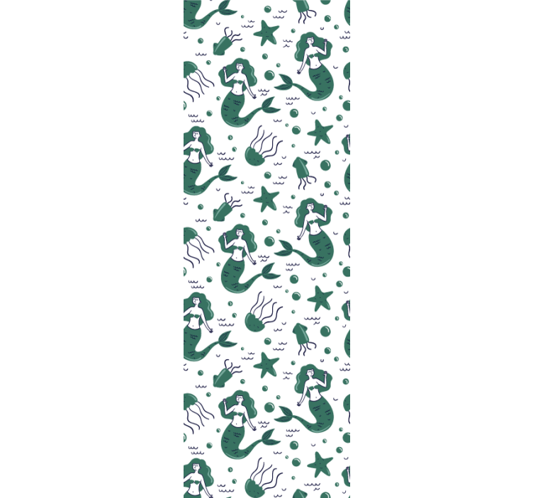 Children room roller blind green mermaids - TenStickers