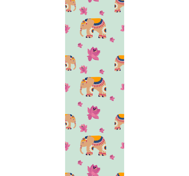 Children room roller blind indian peach elephants - TenStickers