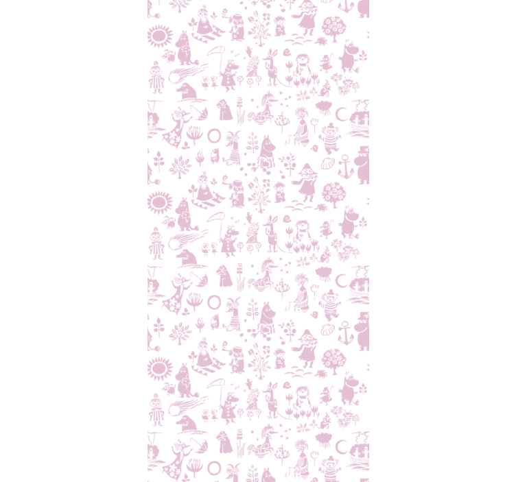 Children room roller blind pink moomin full - TenStickers