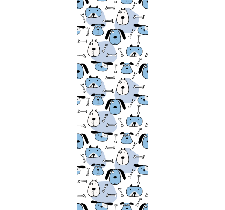 Children room roller blind blue dog pattern - TenStickers