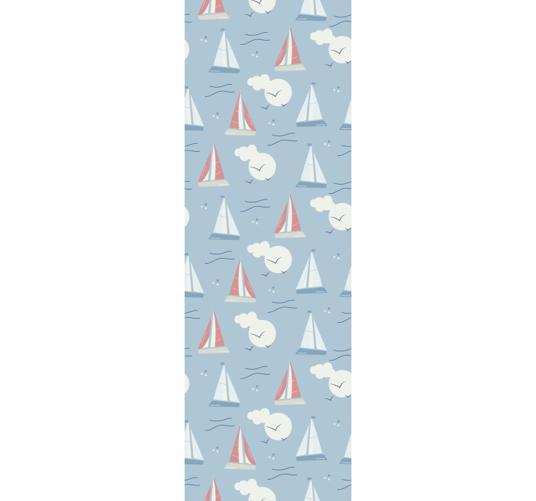 Children room roller blind with sailboats on clouds - TenStickers