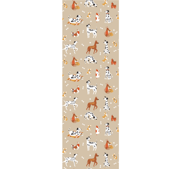 Children room roller blind with cute dogs on beige - TenStickers