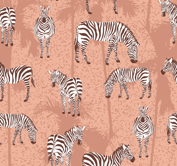 Children room roller blind zebra and brown palms - TenStickers