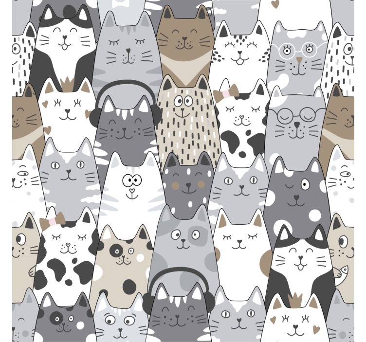 Children room roller blind cartoon cats - TenStickers