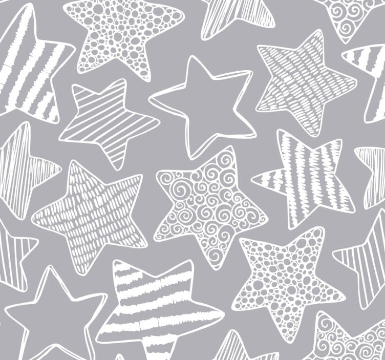 Children room roller blind white star - TenStickers