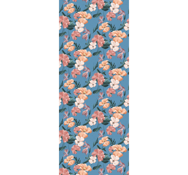 Office roller blind flowerprint 'jeans floral' - TenStickers