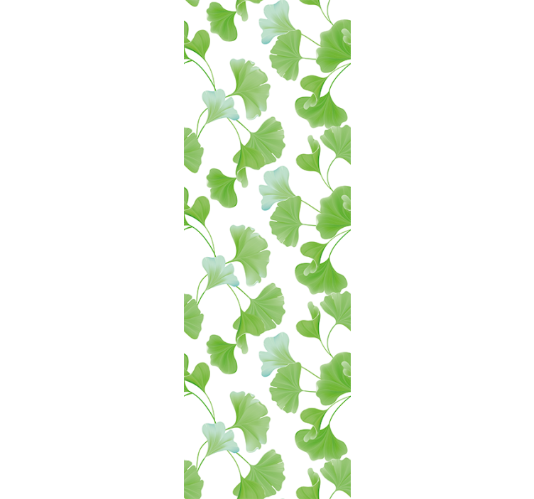 Office roller blind green ginkgo leaves design - TenStickers
