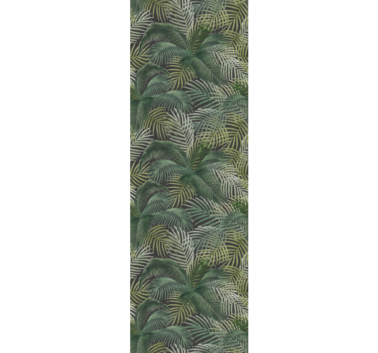 Office roller blind with green palm leaves design - TenStickers