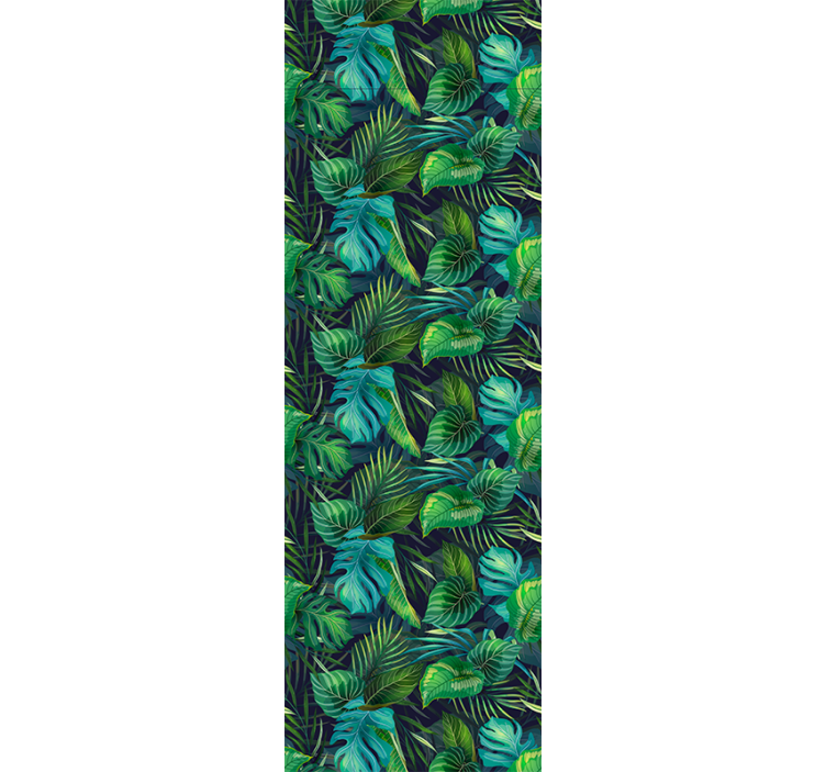 Office roller blind green leaves realistic pattern - TenStickers