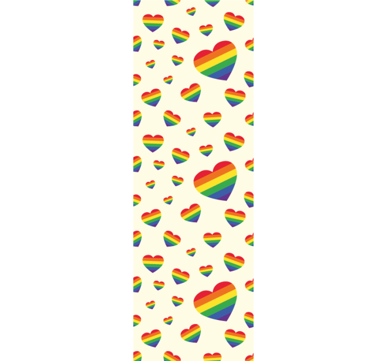 Teenage bedroom roller blind rainbow hearts design - TenStickers
