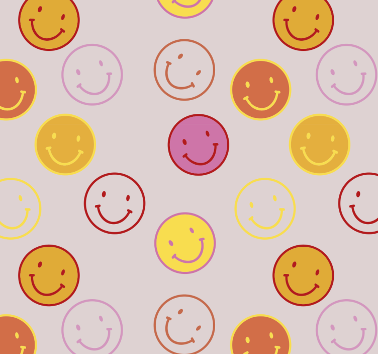 Teenage bedroom roller blind with pink and yellow smiles - TenStickers
