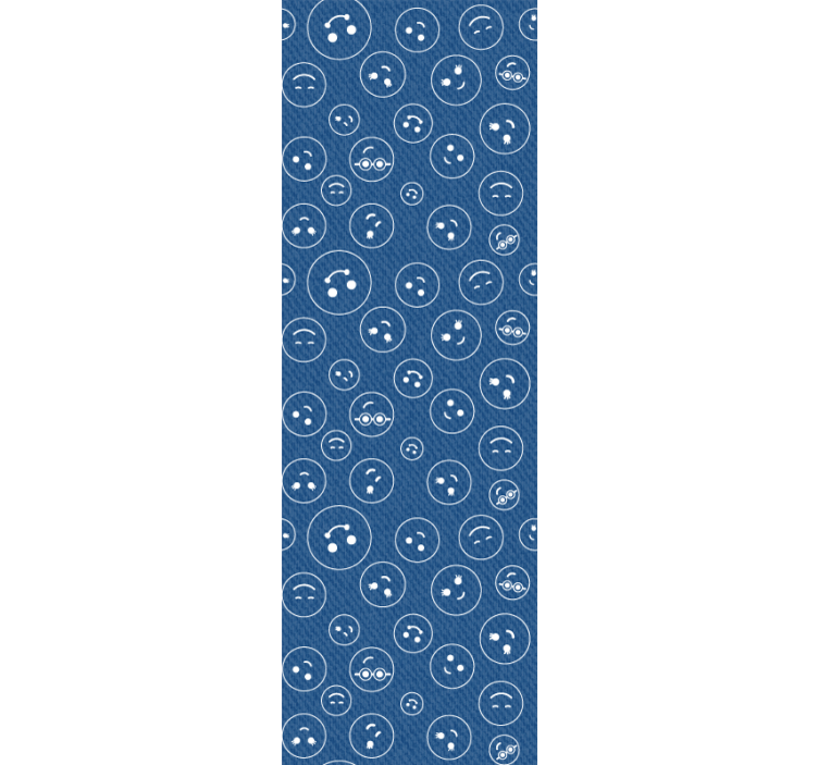Teenage bedroom roller blind navy blue smiley faces - TenStickers