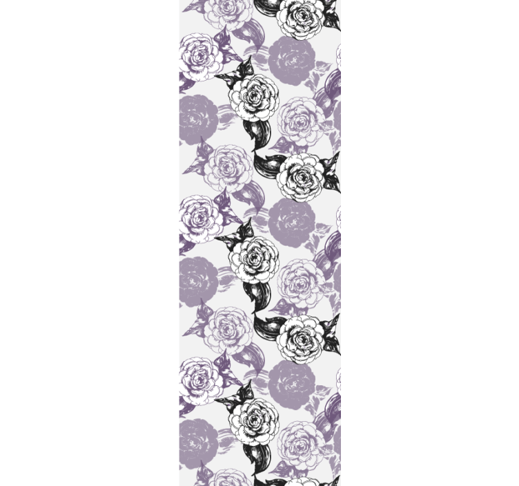 Teenage bedroom roller blind in purple and black flowers - TenStickers