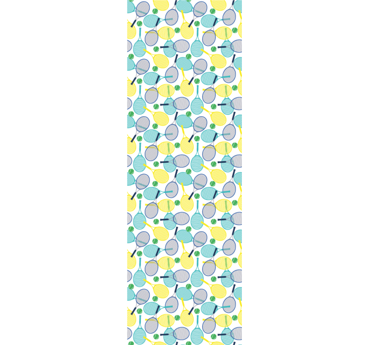 Teenage bedroom roller blind with vibrant racket patterns - TenStickers