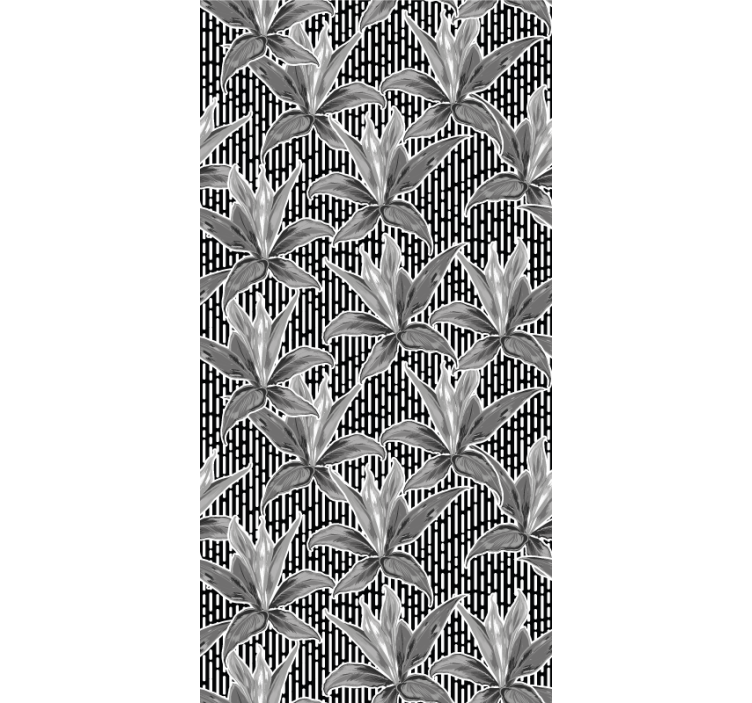Teenage bedroom roller blind outline leaves floral pattern - TenStickers