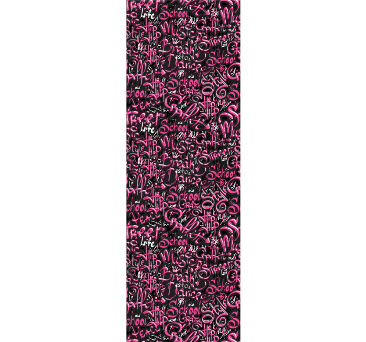 Teenage bedroom roller blind in pink and black graffiti - TenStickers