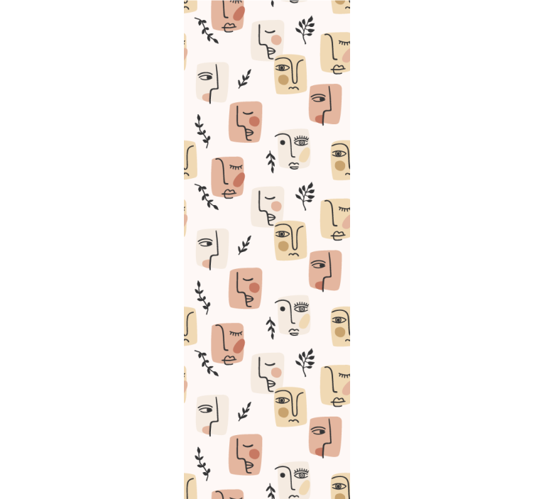 Teenage bedroom roller blind with abstract faces design - TenStickers