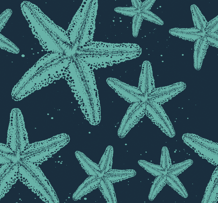 Teenage bedroom roller blind starfish blue tones - TenStickers