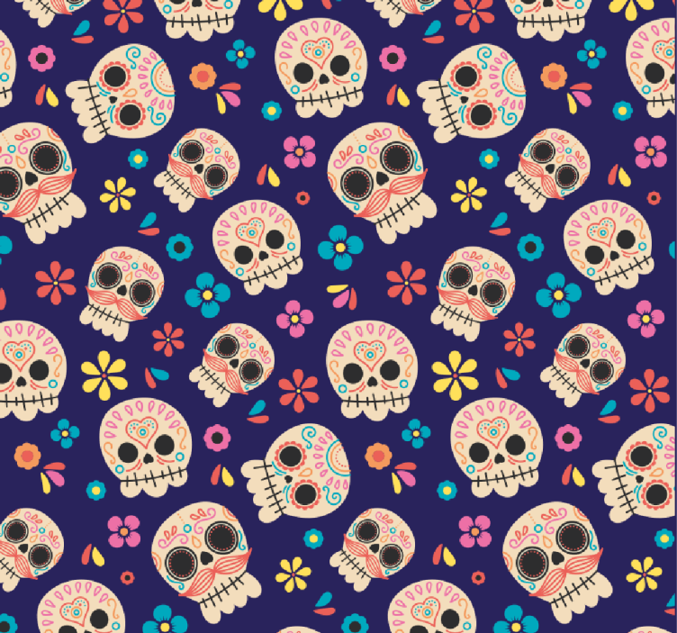 Teenage bedroom roller blind with mexican skulls - TenStickers
