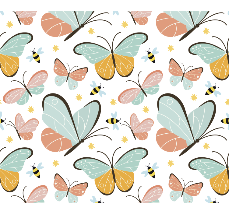 Teenage bedroom roller blind with butterflies and bees - TenStickers