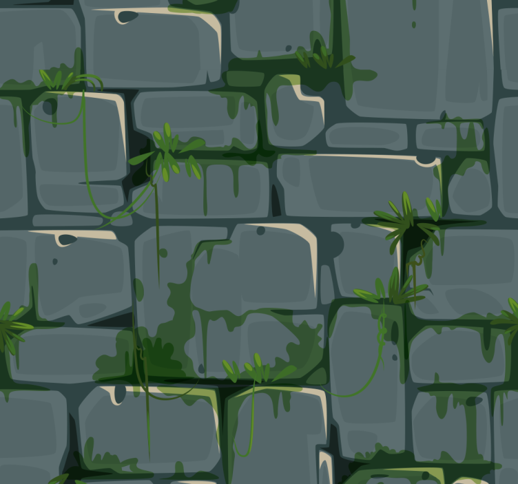 Teenage bedroom roller blind green brick leaf design - TenStickers