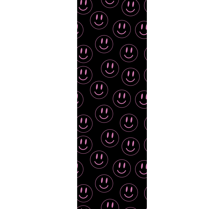 Teenage bedroom roller blind white and purple smileys - TenStickers