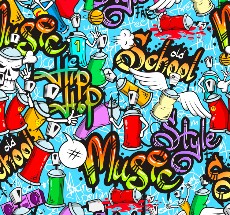 Teenage bedroom roller blind urban graffiti style - TenStickers