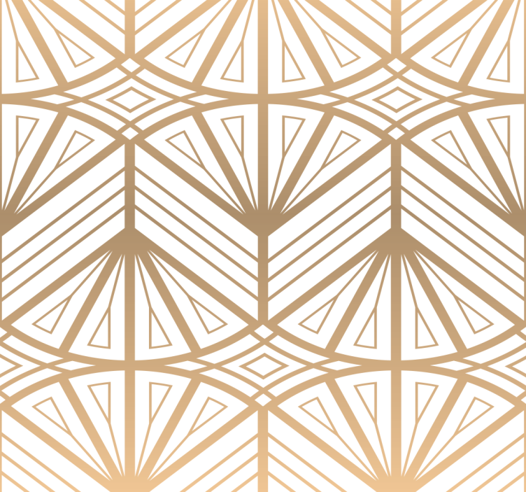 Modern roller blind with golden geometric pattern - TenStickers