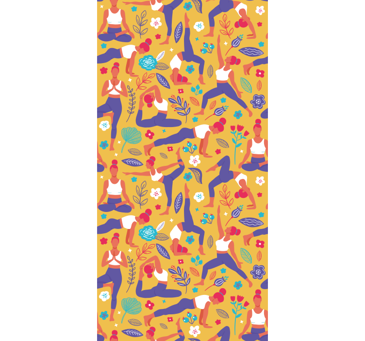 Modern roller blind hand drawn yoga design - TenStickers