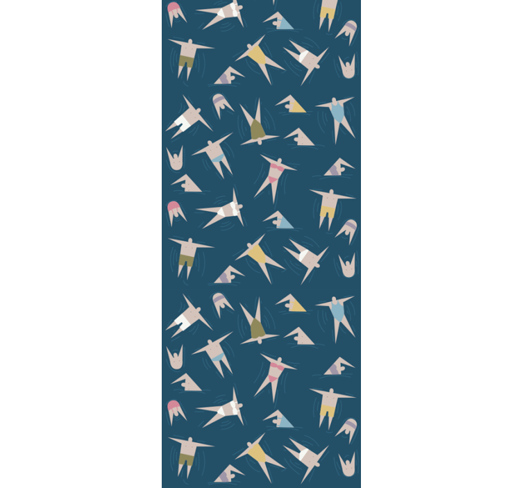 Modern roller blind with swimming figures pattern - TenStickers