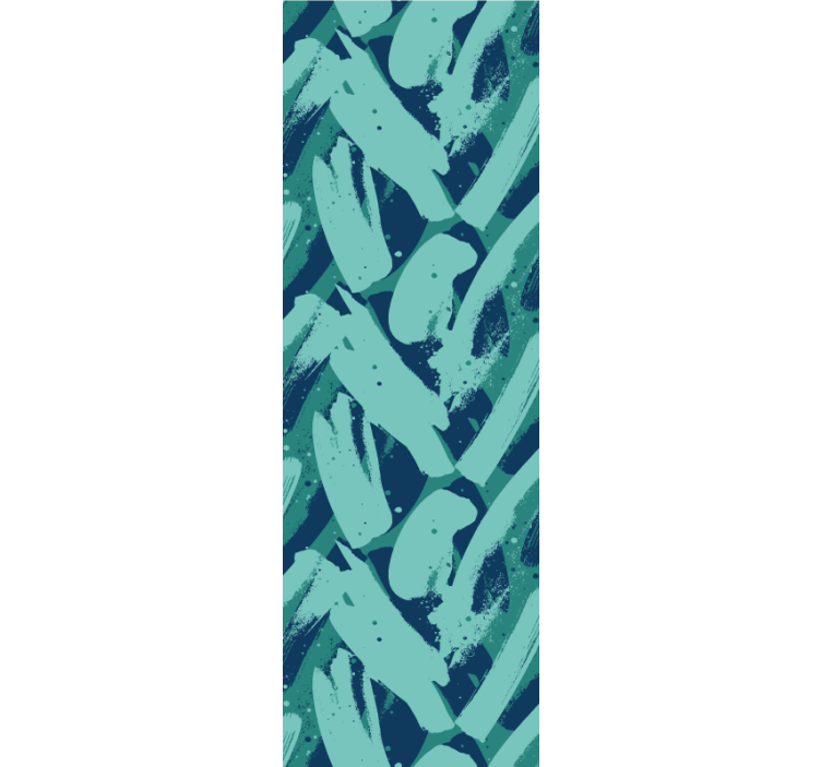 Modern roller blind in green and blue strokes - TenStickers