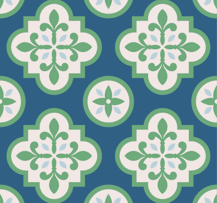 Modern roller blind green clover portuguese tile - TenStickers