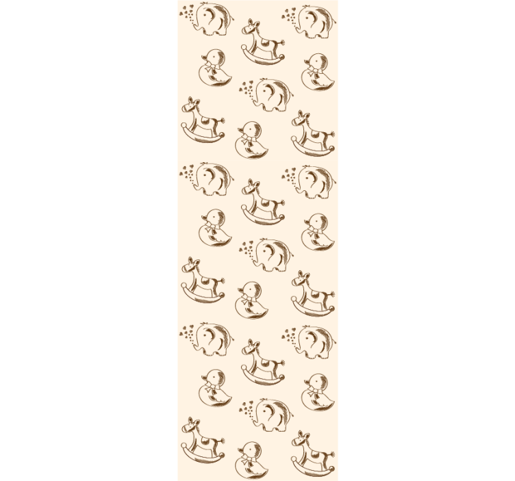 Modern roller blind with cute elephant, duck, horse - TenStickers