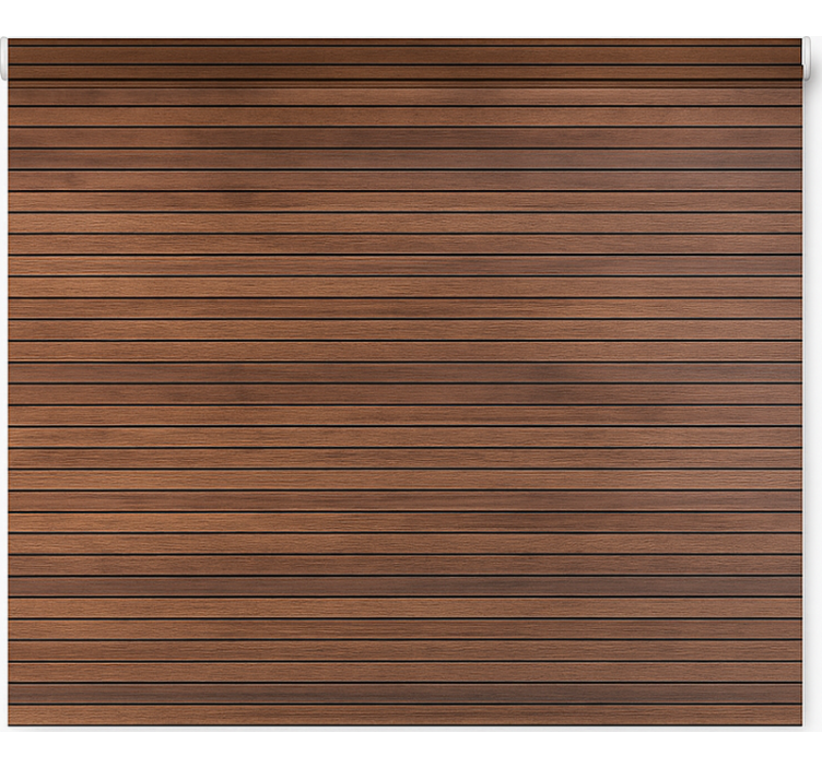 Texture and pattern roller blind in parallel walnut slats - TenStickers