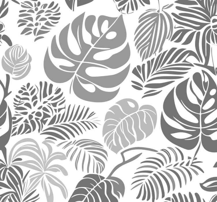 Gray roller blind with monstera leaves design - TenStickers